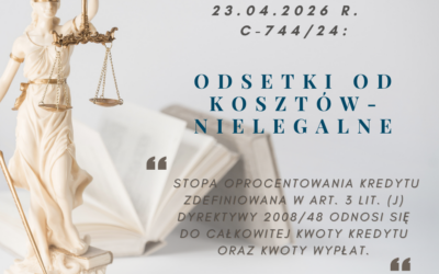 Wyrok TSUE z dnia 23.04.2026 r. w sprawie odsetek od kredytowanych kosztów